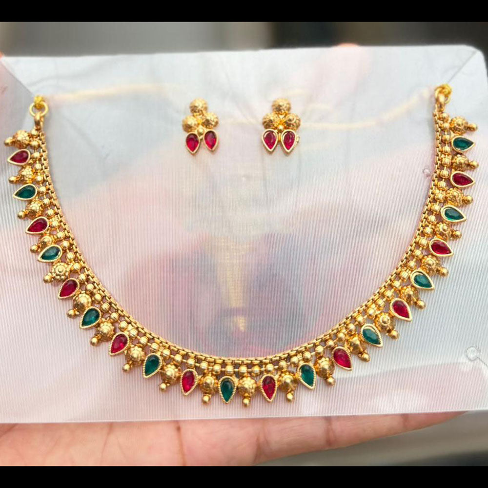 Tanish Art Jewellery Elegant Crystal Stone Necklace And Earrings Set