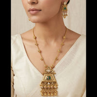 Tanish Art Jewellery Pota Stone And Pearl Necklace Set 