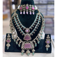 Tanish Art Jewellery Pota Stone Pearl And Beads Double Necklace Set