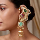 Tanish Art Jewellery Kundan Stone And Beads Heavy Jhumki Earrings