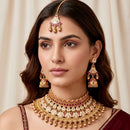Tanish Art Jewellery Polki Kundan Pearl And Beads Choker Necklace Set