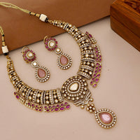 Tanish Art Jewellery Traditional Polki Kundan And Austrian Stone Necklace Set