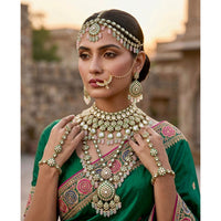 Tanish Art Jewellery Graceful Kundan Stone And Beads Bridal Set