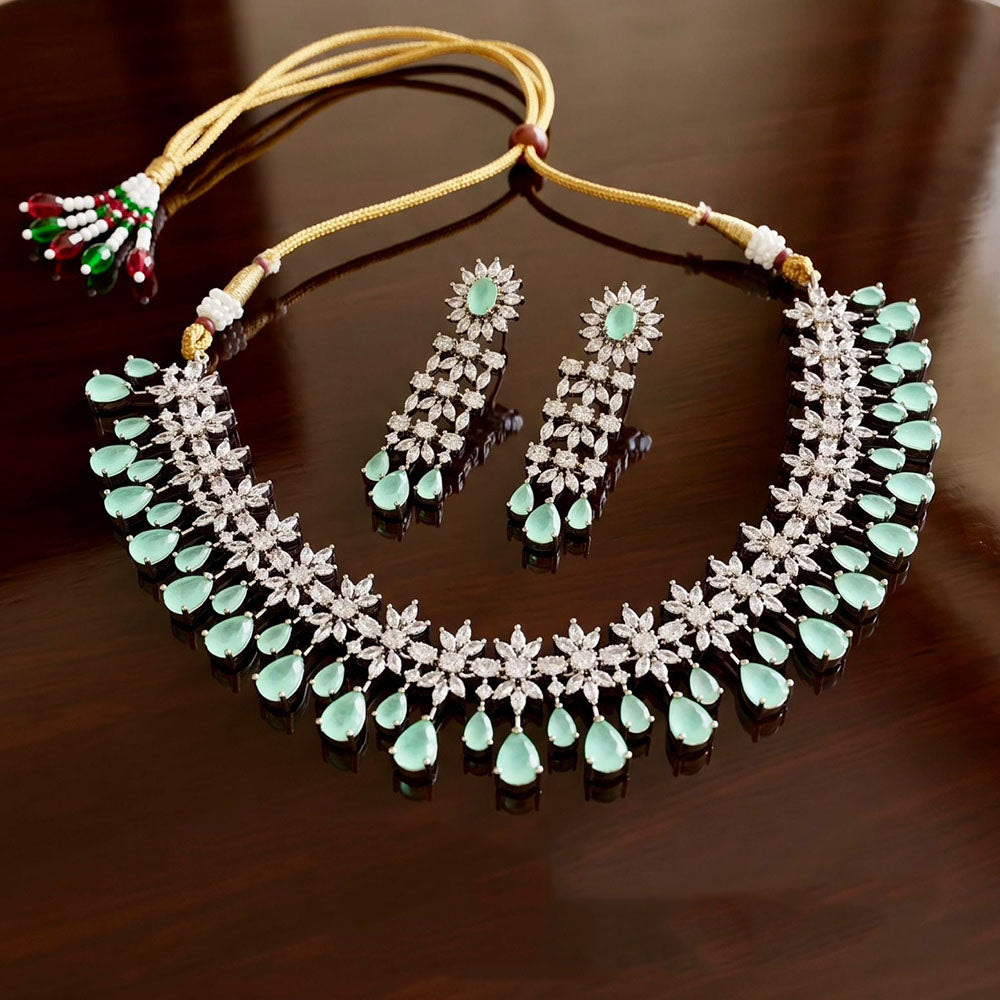 Tanish Art Jewellery Glamorous American Diamond Necklace Set