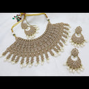 Tanish Art Jewellery Glamorous Crystal Stone Pearl And Beads Choker Necklace Set