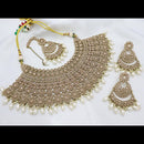 Tanish Art Jewellery Glamorous Crystal Stone Pearl And Beads Choker Necklace Set