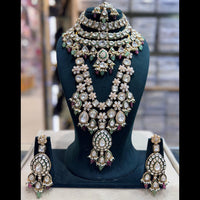 Tanish Art Jewellery Grand Polki Kundan Pearl And Beads Double Necklace Set