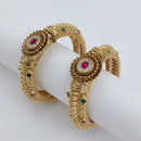 Tanish Art Jewellery Heritage Pota Stone Openable Bangles Set