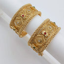 Tanish Art Jewellery Heritage Pota Stone Openable Bangles Set