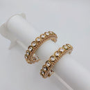 Tanish Art Jewellery Stylish Kundan Stone And Meenakari  Pearl Openable Bangles Set