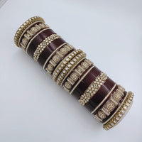 Tanish Art Jewellery Polki Kundan And Pearl Bridal Bangles Set