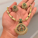 Tanish Art Jewellery Grand Pota Stone And Pearl Necklace Set