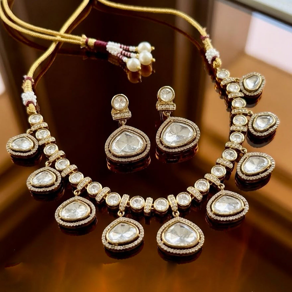 Tanish Art Jewellery Grand Polki Kundan Stone Necklace Set
