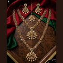Tanish Art Jewellery Royal Pota Stone And Pearl Double Necklace Set