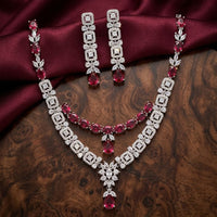 Tanish Art Jewellery Royal American Daimond Stone Necklace Set