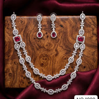 Tanish Art Jewellery Royal American Daimond Stone Necklace Set