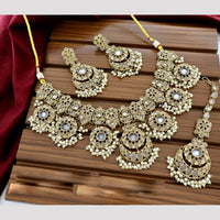 Tanish Art Jewellery Crystal Stone And Pearl Designer Necklace Set for Women