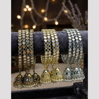 Tanish Art Jewellery Elegant Mirror And Pearl Tassel Fashion Bangles Set 