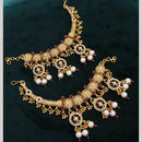 Tanish Art Jewellery Pota Stone Pearl & Beads Kan Chain for Women