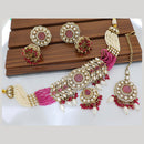 Tanish Art Jewellery Grand Pota Stone And Pearl Choker Necklace Set