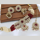Tanish Art Jewellery Grand Pota Stone And Pearl Choker Necklace Set