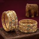 Tanish Art Jewellery Heritage Pota Stone And Meenakari Bangles Set