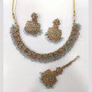 Tanish Art Jewellery Statement Pota Stone And Pearl Neckalce Set