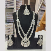 Tanish Art Jewellery Statement Crystal Stone And Pearl Long Neckalce Set