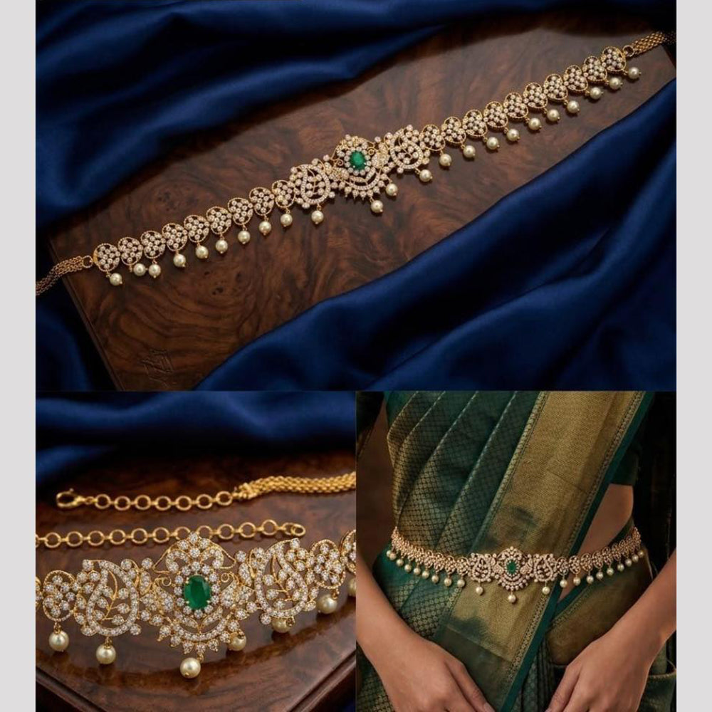 Tanish Art Jewellery Timeless Pota Stone And Pearls Kamarbandh