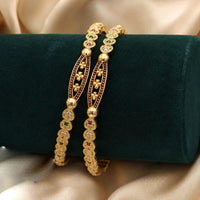 Tanish Art Jewellery Graceful Austrian Stone And Meenakari Bangles Set