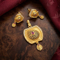 Tanish Art Jewellery Traditional Pota Stone Pendant Set