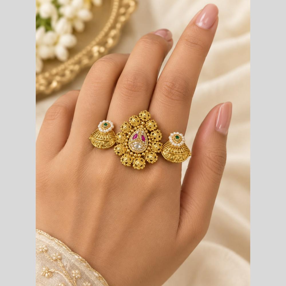 Tanish Art Jewellery Pota Stone Statement Ring