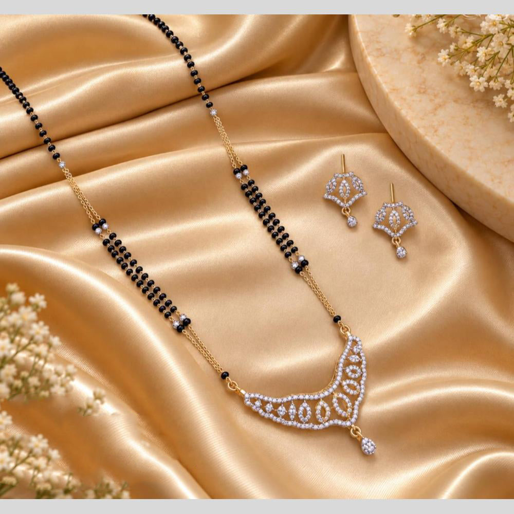 Tanish Art Jewellery Elegant Austrian Stone And Beads Mangalsutra Set