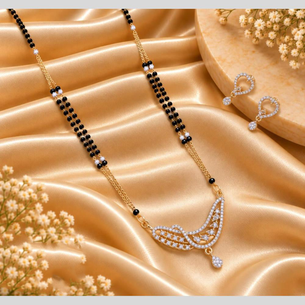 Tanish Art Jewellery Elegant Austrian Stone And Beads Mangalsutra Set