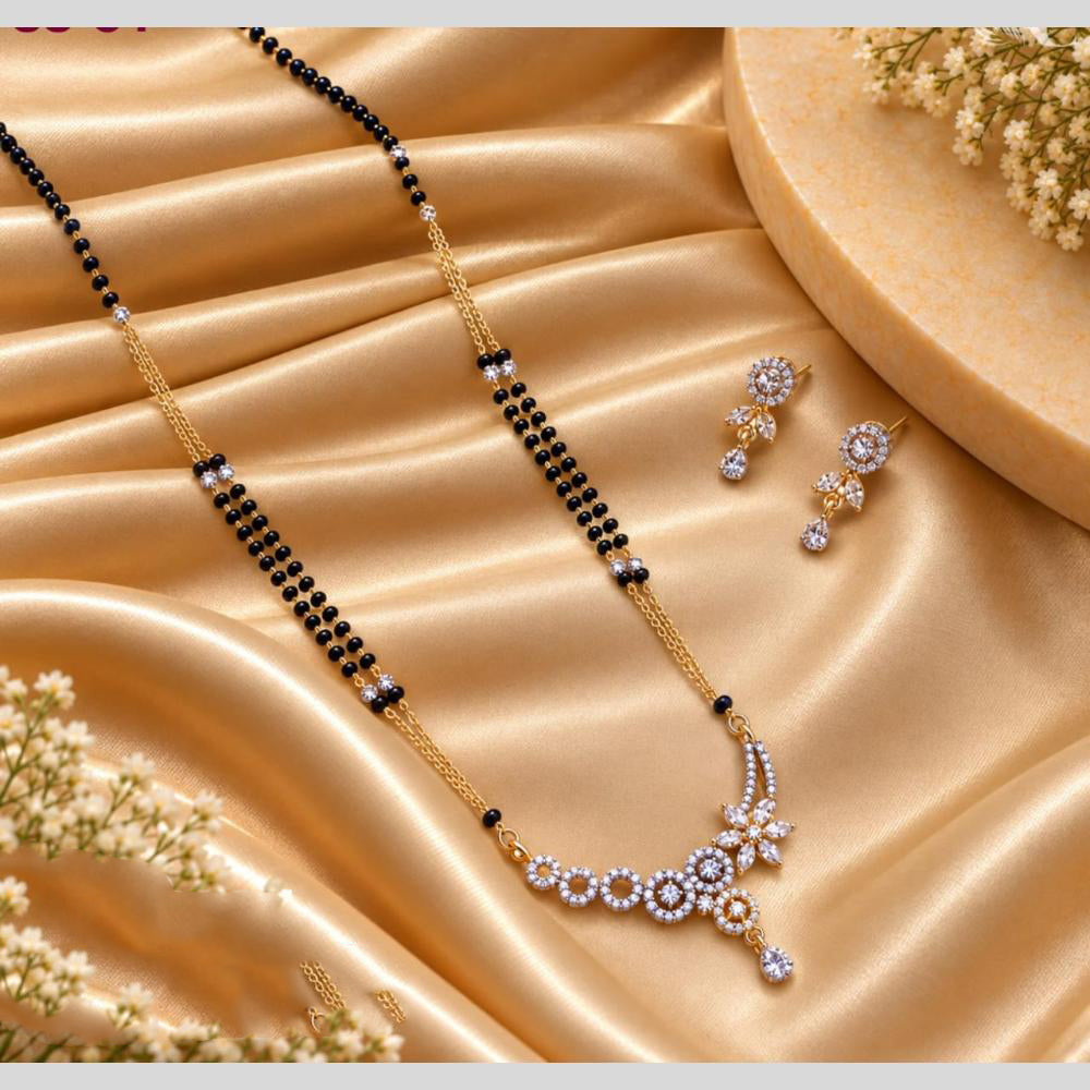 Tanish Art Jewellery Elegant Austrian Stone And Beads Mangalsutra Set