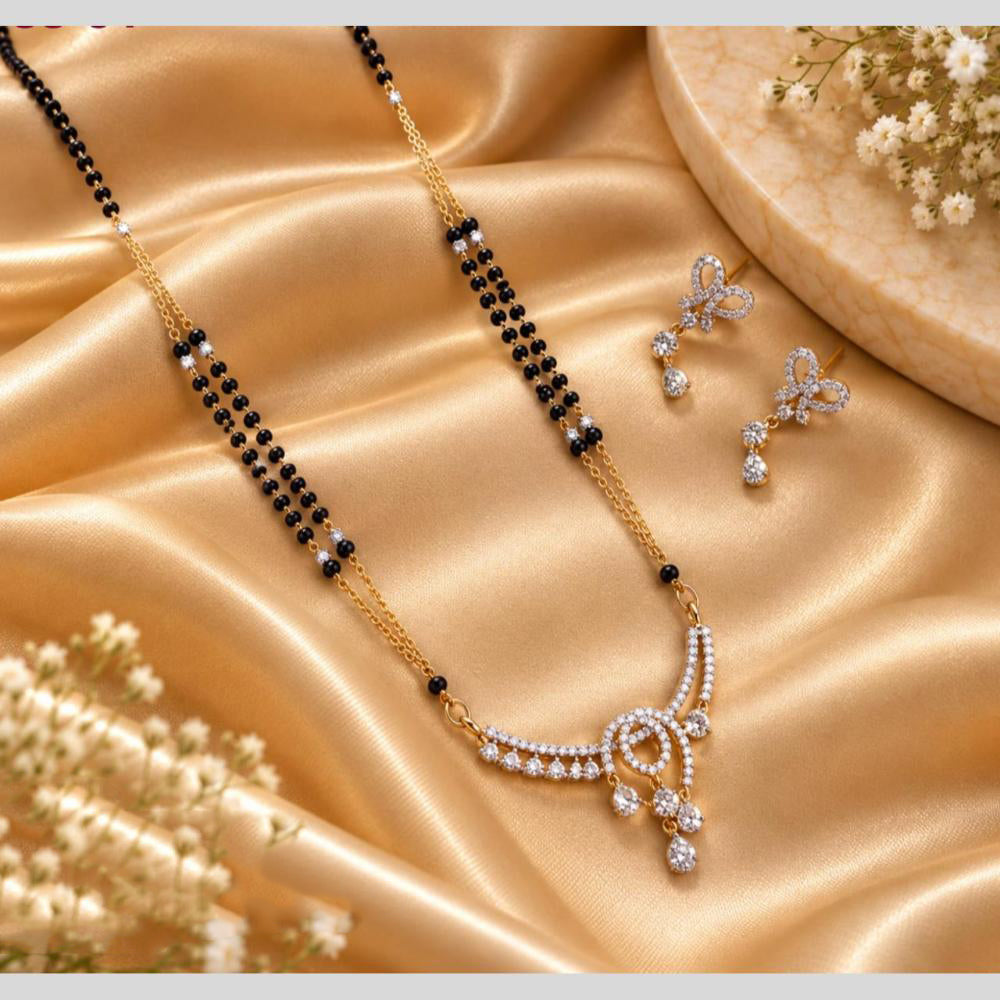 Tanish Art Jewellery Elegant Austrian Stone And Beads Mangalsutra Set