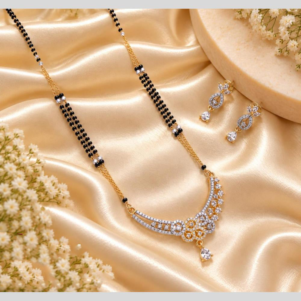 Tanish Art Jewellery Elegant Austrian Stone And Beads Mangalsutra Set