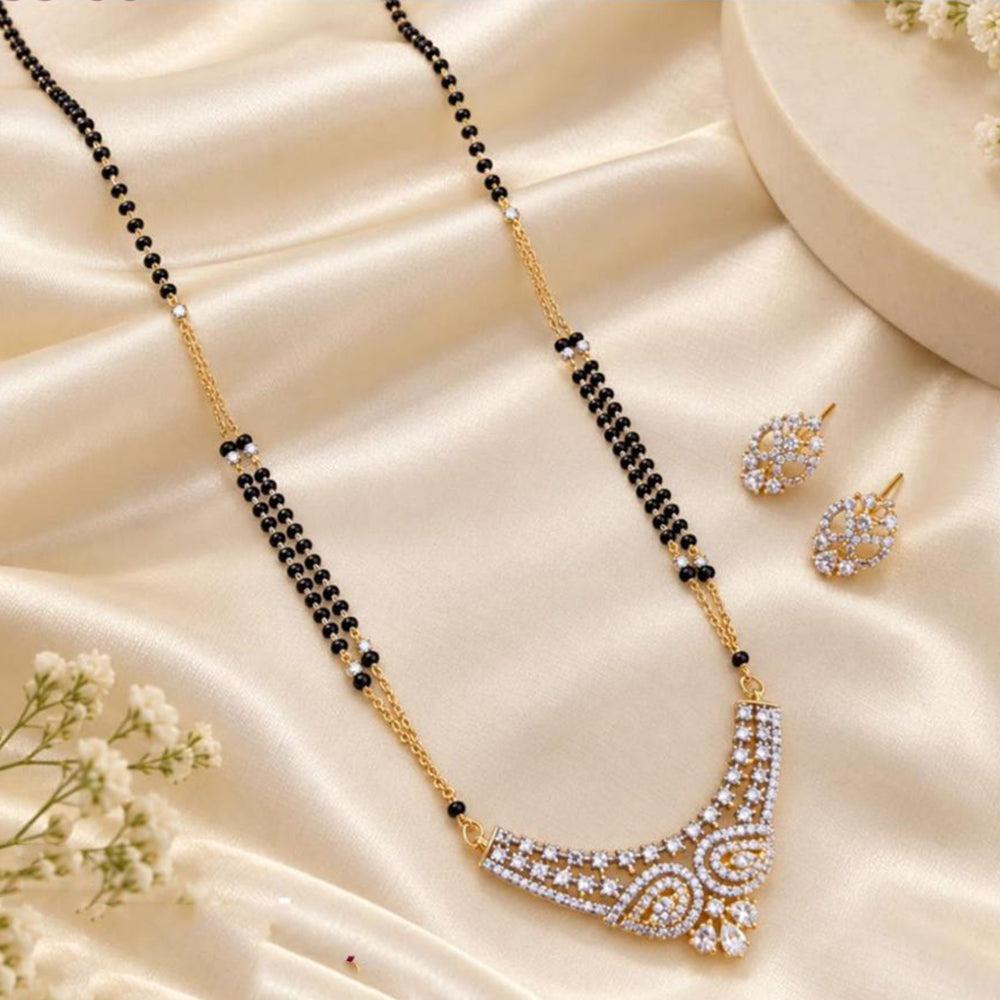 Tanish Art Jewellery Elegant Austrian Stone And Beads Mangalsutra Set