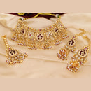 Tanish Art Jewellery Traditional Pota Stone And Beads Choker Necklace Set