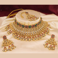 Tanish Art Jewellery Traditional Pota Stone And Beads Choker Necklace Set