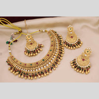 Tanish Art Jewellery Traditional Pota Stone And Beads Choker Necklace Set