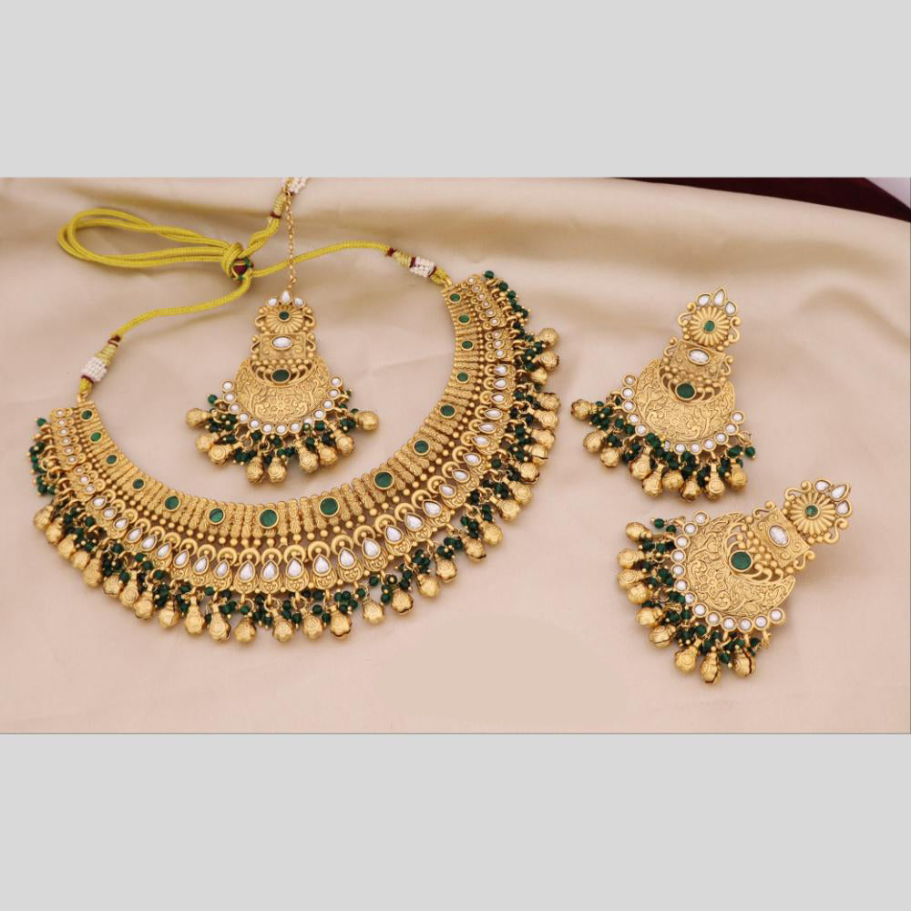 Tanish Art Jewellery Traditional Pota Stone And Beads Choker Necklace Set