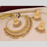 Tanish Art Jewellery Traditional Pota Stone And Beads Choker Necklace Set