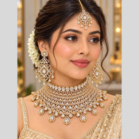 Tanish Art Jewellery Graceful American Diamond Bridal Heavy Necklace Choker Set