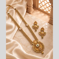 Tanish Art Jewellery Traditional Pota Stone And Beads Long  Necklace Set