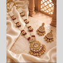 Tanish Art Jewellery Traditional Pota Stone And Beads Long  Necklace Set