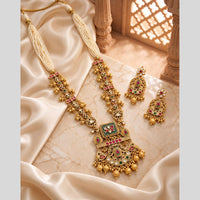 Tanish Art Jewellery Traditional Pota Stone And Beads Long  Necklace Set