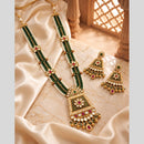 Tanish Art Jewellery Traditional Pota Stone And Beads Long  Necklace Set