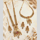 Tanish Art Jewellery Traditional Pota Stone And Beads Meenakari Double Necklace Set