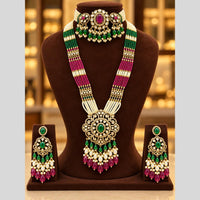 Tanish Art Jewellery American Diamond Dual Layer Designer Necklace Set